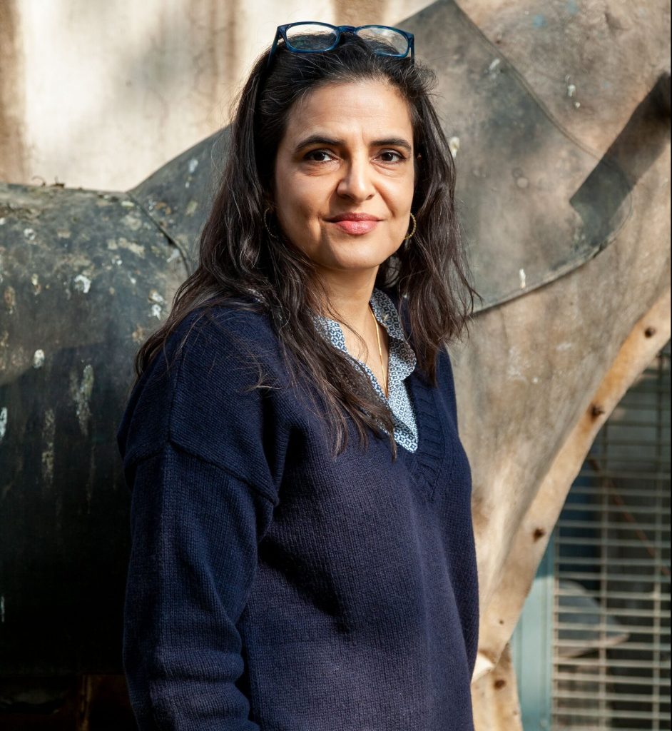 A colour portrait photograph of artist Bharti Kher.