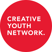 the logo for Creative Youth Network, a red circle with the words Creative Youth Network overlaid in white lettering.