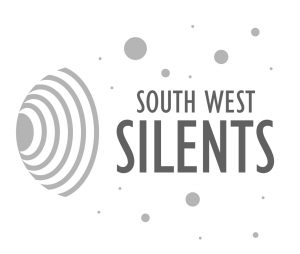 A logo for South West Silents - grey text against a white background