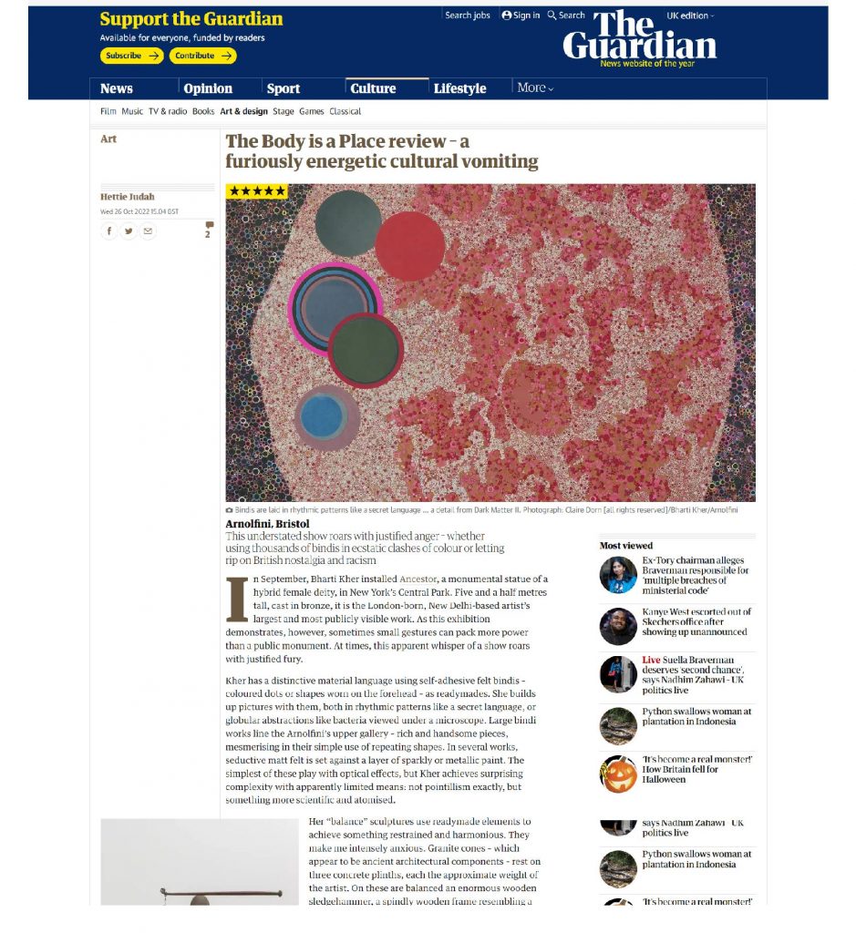 A screenshot of The Guardian's page f