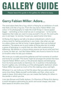 an image of the front of the Gallery Guide for Garry Fabian Miller Adore