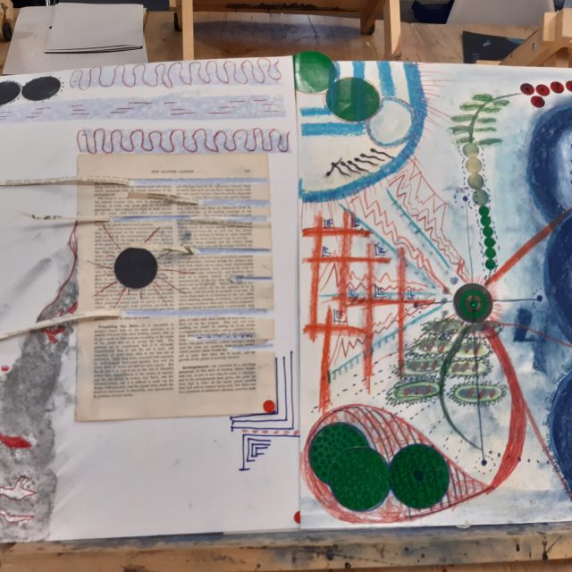 A coloured photograph taken from the artworks made during the CreativeShift Wellbeing Practice session from Bharti Kher The Body Is A Place exhibition