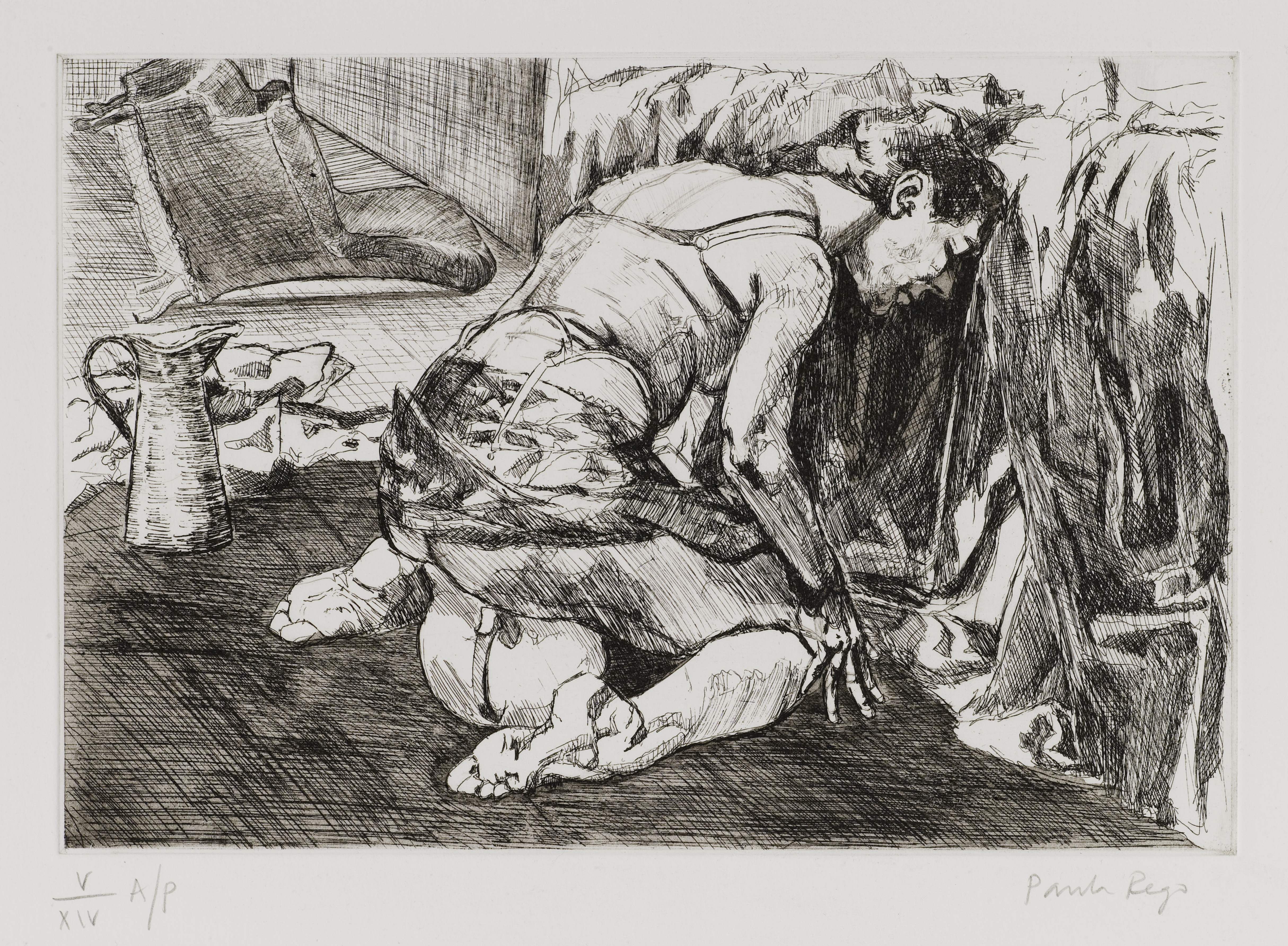 an etching by Paula Rego Untitled (No.5) from Abortion Series
