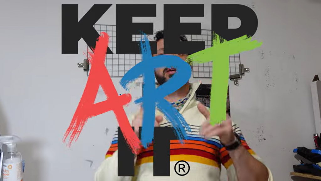 A coloured screenshot taken from the intro video from Keep Art It Review for Elias Sime Eregata at Arnolfini